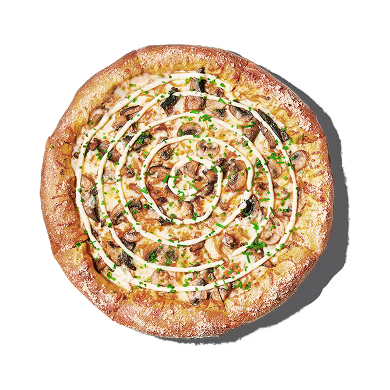 Holy Shiitake specialty pizza with fresh mushrooms